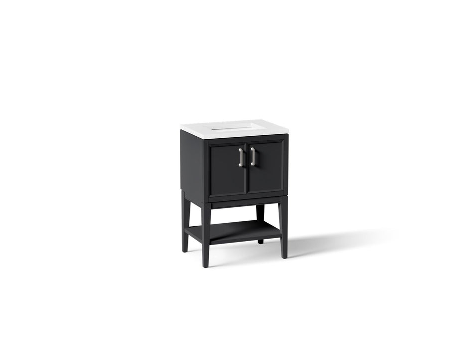 KOHLER K-33577-ASB Winnow 24" bathroom vanity cabinet with sink and quartz top