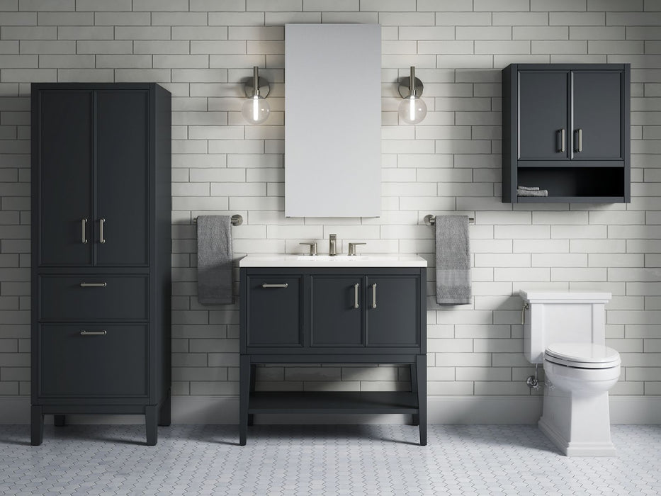 KOHLER K-33579-ASB Winnow 36" bathroom vanity cabinet with sink and quartz top, slate grey - view 3