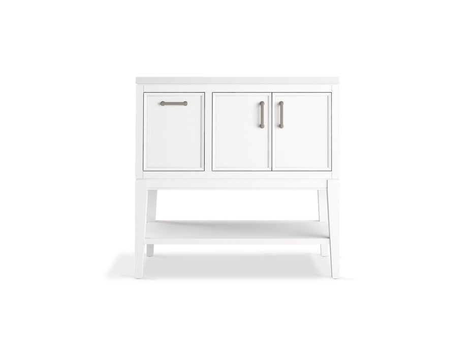KOHLER K-33579-ASB Winnow 36" bathroom vanity cabinet with sink and quartz top, white - view 4