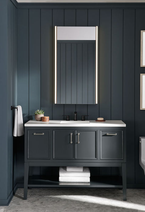 KOHLER K-33580-ASB Winnow 48" bathroom vanity cabinet with sink and quartz top, slate grey - view 3