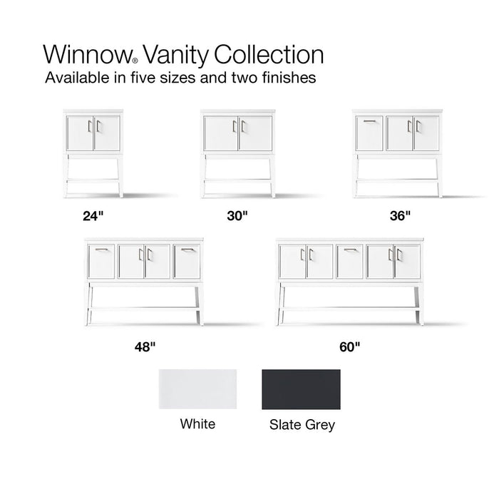 KOHLER K-33581-ASB Winnow 60" bathroom vanity cabinet with sinks and quartz top