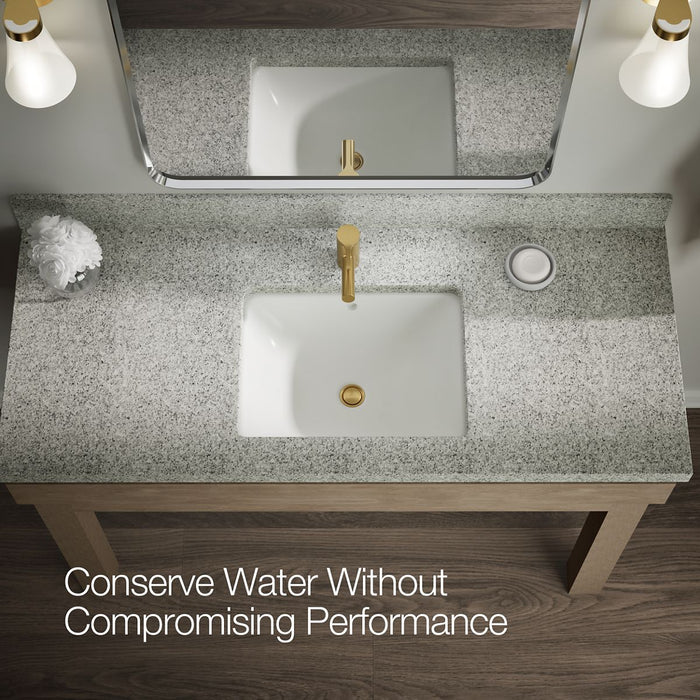 KOHLER K-33590-4 Elate Single-handle bathroom sink faucet, 1.2 gpm, vibrant brushed moderne brass - view 4
