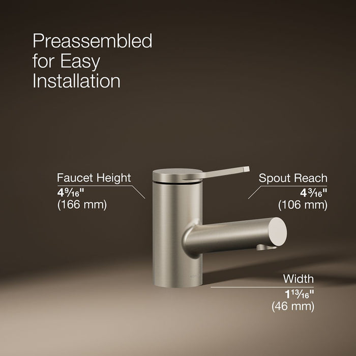 KOHLER K-33590-4N Elate Single-handle bathroom sink faucet, 0.5 gpm, vibrant brushed nickel - view 4