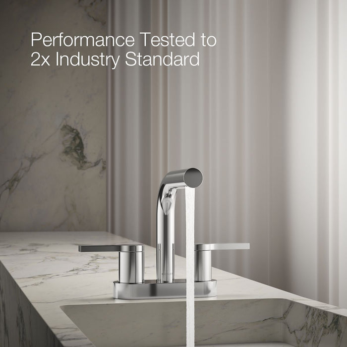 KOHLER K-33591-4K Elate Centerset bathroom sink faucet, 1.0 gpm, polished chrome - view 2