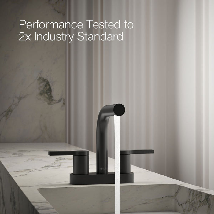 KOHLER K-33591-4N Elate Centerset bathroom sink faucet, 0.5 gpm, matte black - view 2