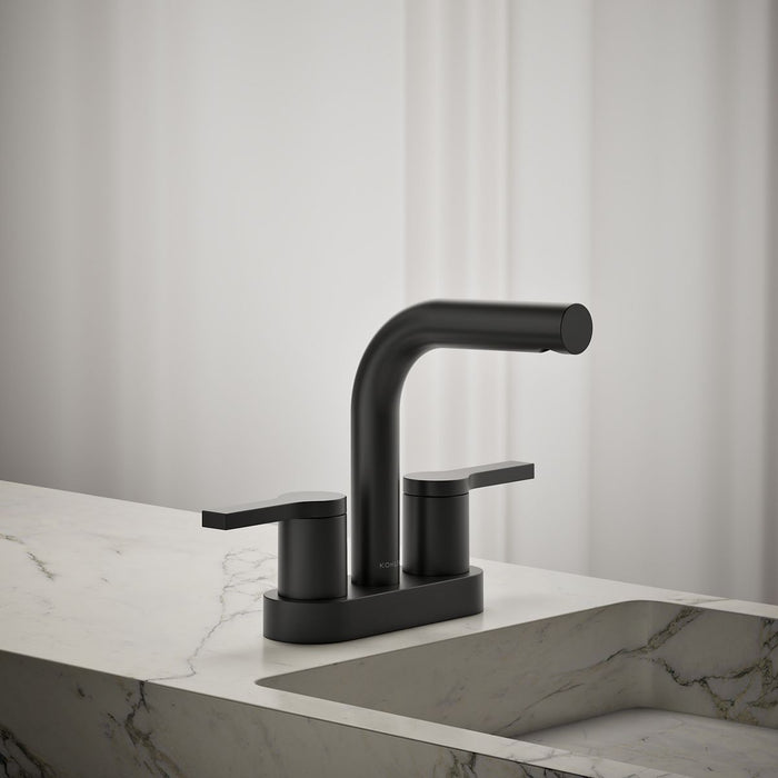 KOHLER K-33591-4N Elate Centerset bathroom sink faucet, 0.5 gpm, matte black - view 3