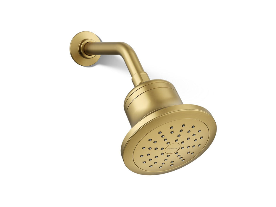 KOHLER K-33631-G Cinq Round single-function filtered showerhead, 1.75 gpm, vibrant brushed moderne brass
