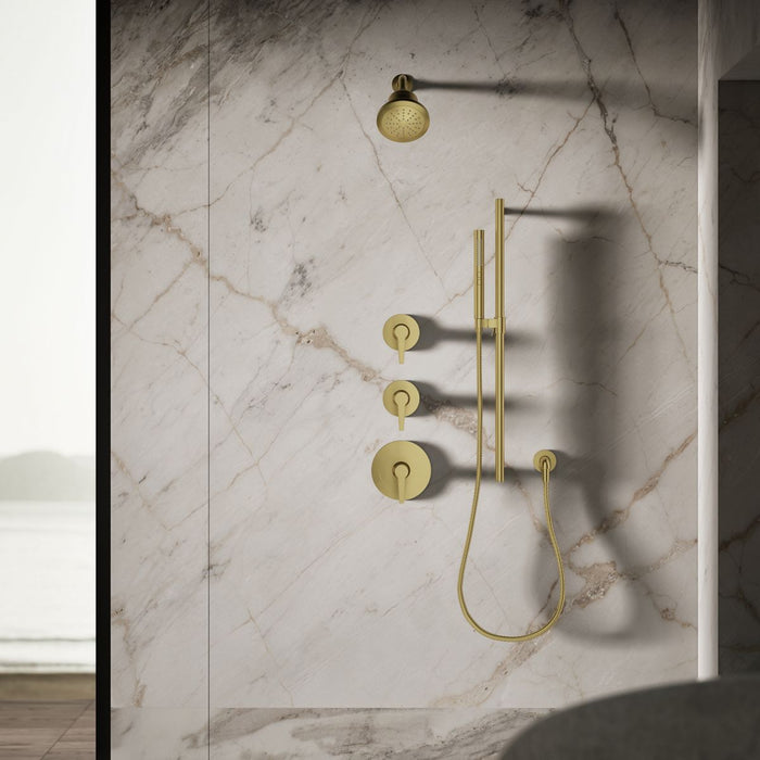 KOHLER K-33631-G Cinq Round single-function filtered showerhead, 1.75 gpm, vibrant brushed moderne brass - view 3