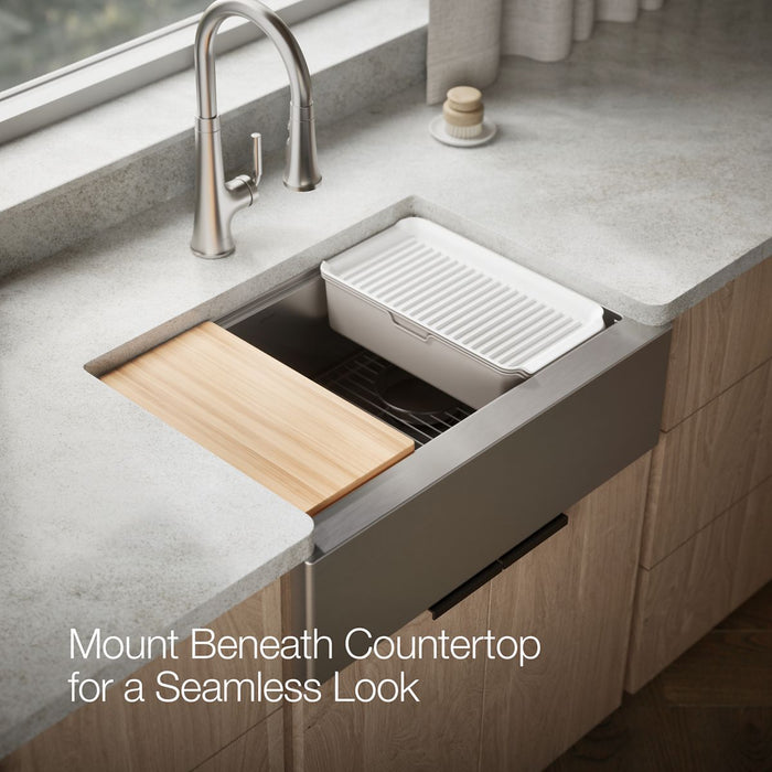 KOHLER K-33655-PC Strive 29-1/2" undermount single-bowl farmhouse workstation kitchen sink