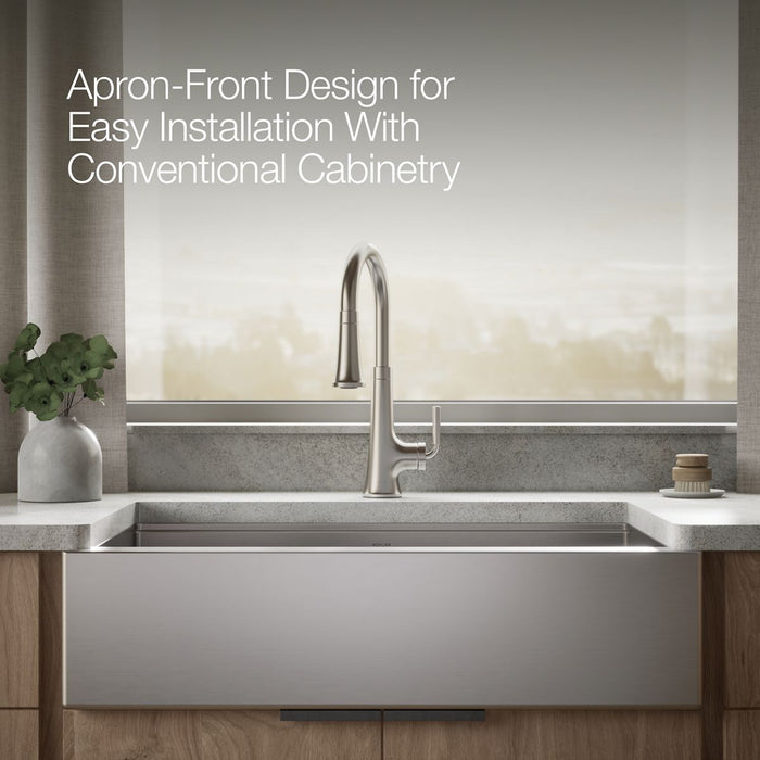 KOHLER K-33657-PC Strive 35-1/2" undermount single-bowl farmhouse workstation kitchen sink