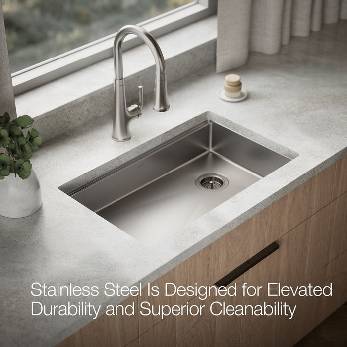 KOHLER K-33661-PC Strive 29" undermount single-bowl workstation kitchen sink