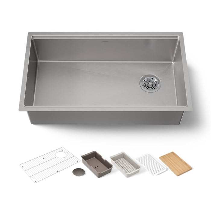 KOHLER K-33662-PC Strive 32" undermount single-bowl workstation kitchen sink