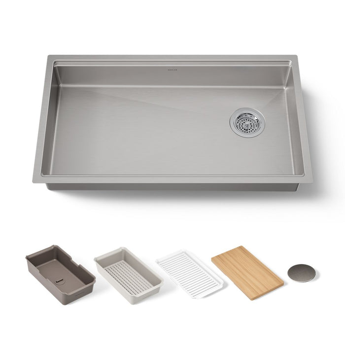 KOHLER K-33663-PC Strive 32" undermount single-bowl workstation kitchen sink