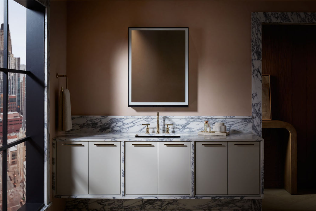 KOHLER K-33690-L Collage 24" x 32" lighted framed medicine cabinet, left-hinged