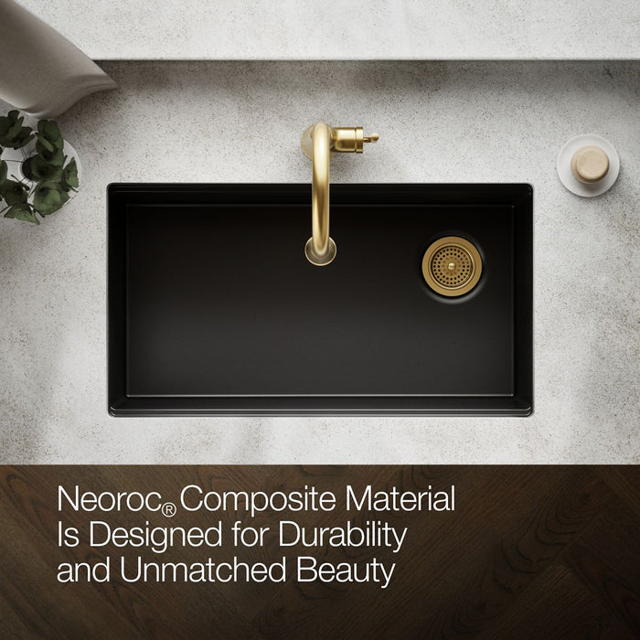 KOHLER K-33710 Billings 32-1/2" undermount single-bowl kitchen sink, matte black - view 4
