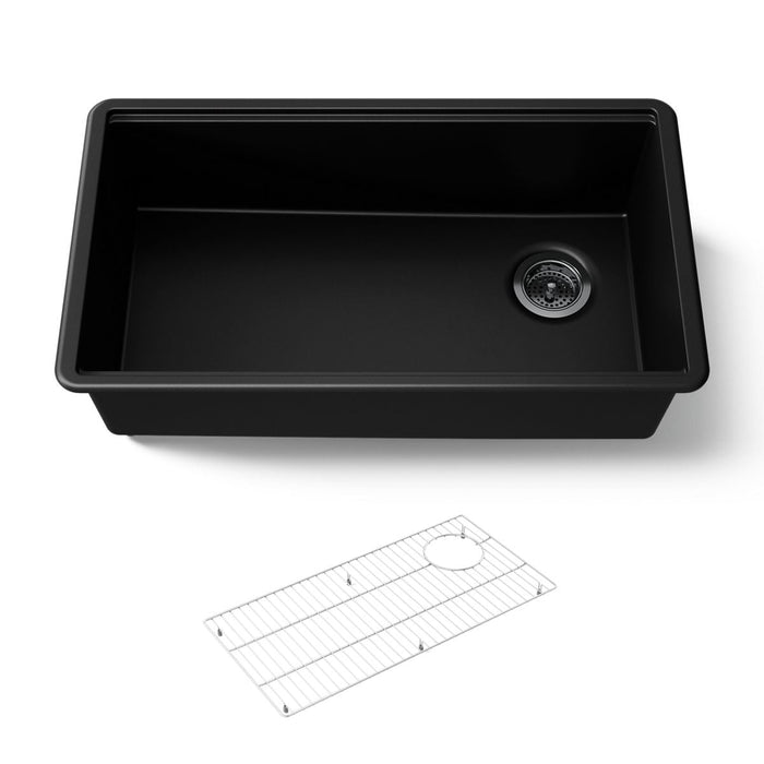 KOHLER K-33710 Billings 32-1/2" undermount single-bowl kitchen sink, matte black - view 5