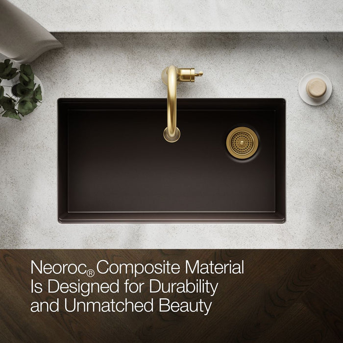 KOHLER K-33710 Billings 32-1/2" undermount single-bowl kitchen sink, matte brown - view 4