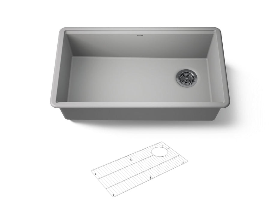 KOHLER K-33710 Billings 32-1/2" undermount single-bowl kitchen sink, matte grey