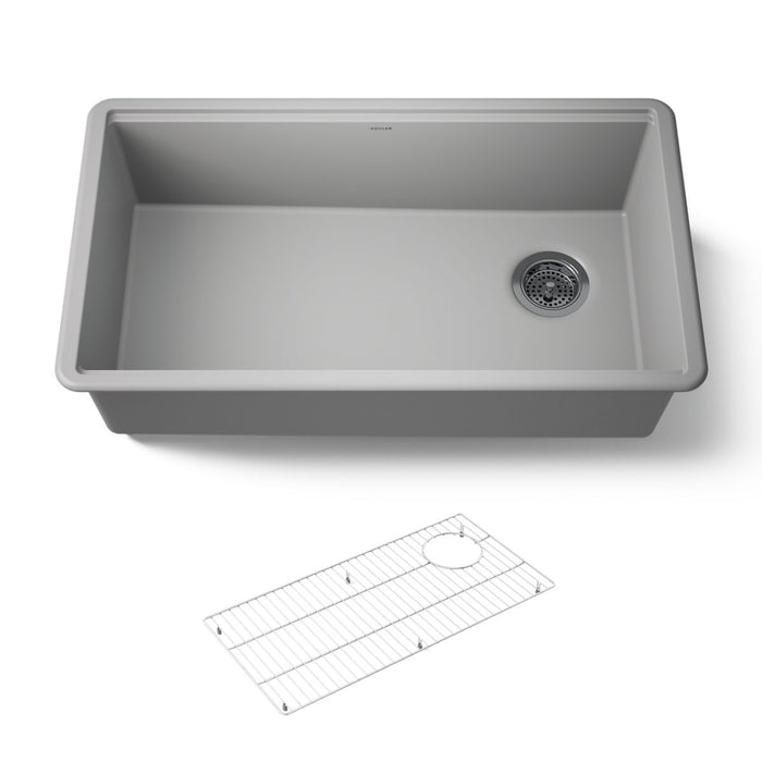 KOHLER K-33710 Billings 32-1/2" undermount single-bowl kitchen sink, matte grey - view 5