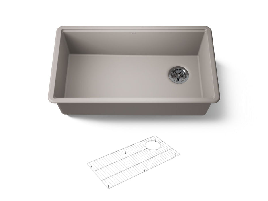 KOHLER K-33710 Billings 32-1/2" undermount single-bowl kitchen sink, matte taupe