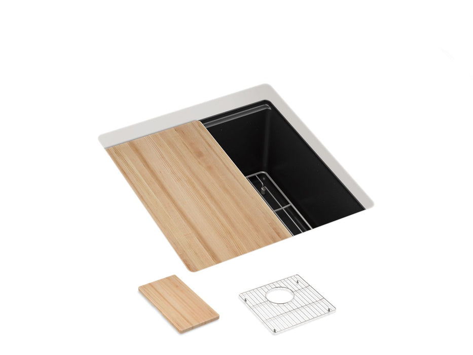 KOHLER K-33711-PC Billings 18" undermount bar sink with accessories