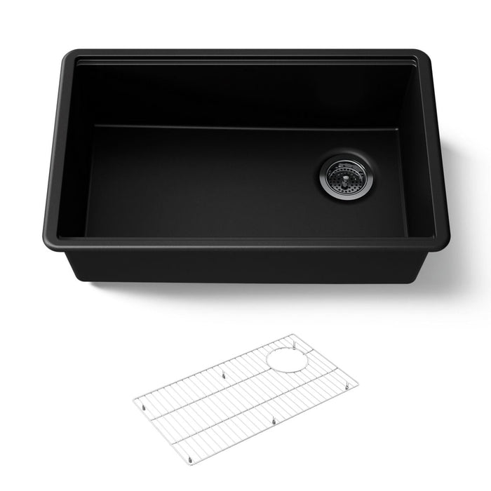 KOHLER K-33712 Billings 29" undermount single-bowl kitchen sink, matte black - view 5