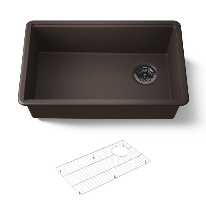 KOHLER K-33712 Billings 29" undermount single-bowl kitchen sink, matte brown - view 5