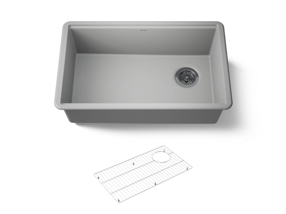 KOHLER K-33712 Billings 29" undermount single-bowl kitchen sink, matte grey