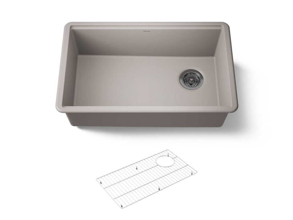 KOHLER K-33712 Billings 29" undermount single-bowl kitchen sink, matte taupe