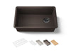 KOHLER K-33712-PC Billings 29" undermount single-bowl workstation kitchen sink, matte brown