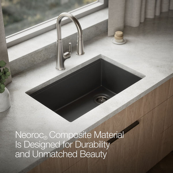 KOHLER K-33712-PC Billings 29" undermount single-bowl workstation kitchen sink