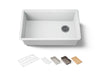 KOHLER K-33712-PC Billings 29" undermount single-bowl workstation kitchen sink, matte white