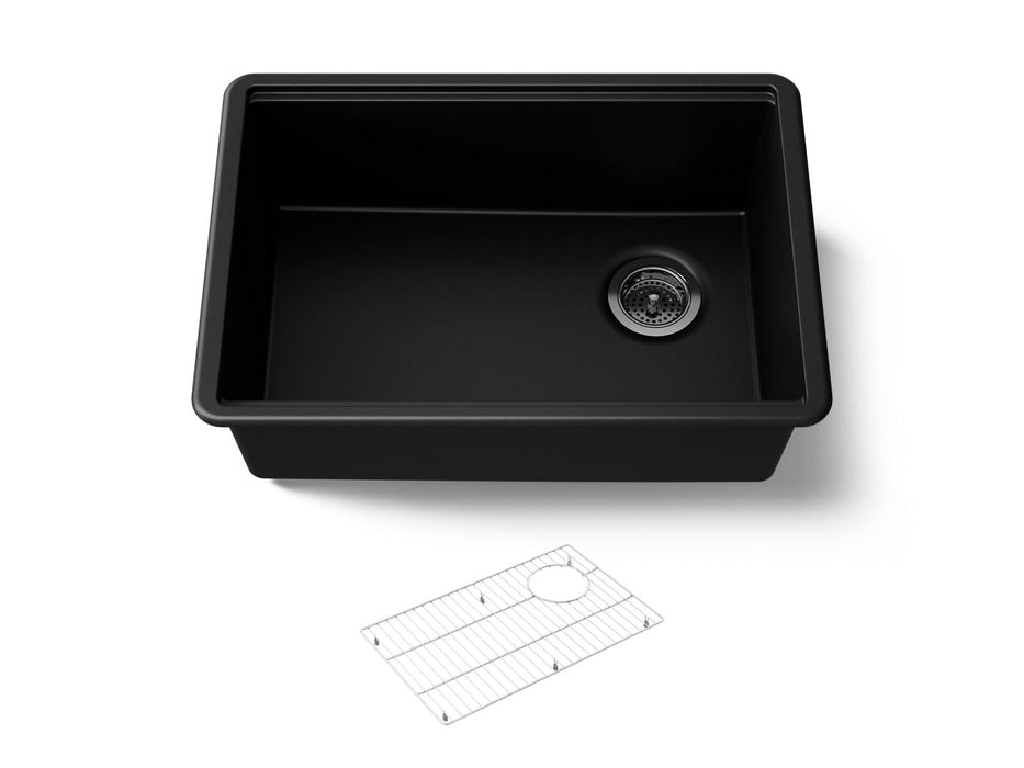 KOHLER K-33713 Billings 27" undermount single-bowl kitchen sink, matte black