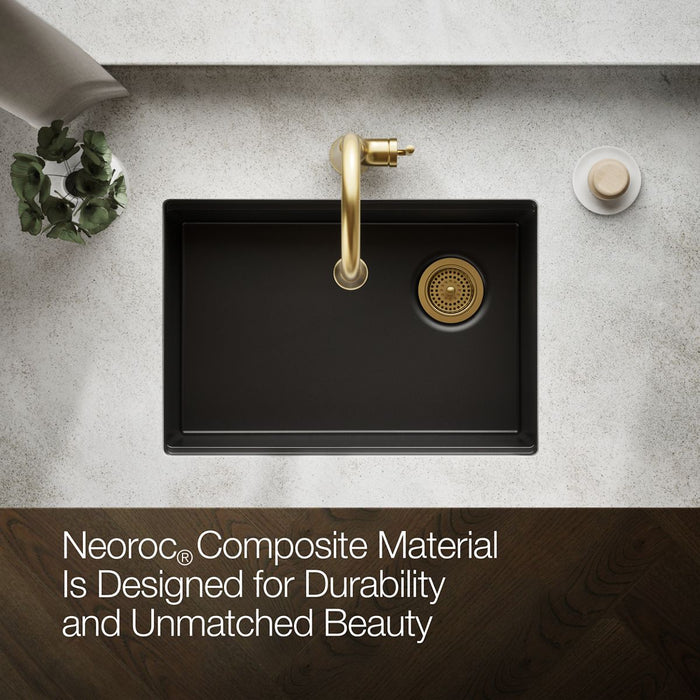 KOHLER K-33713 Billings 27" undermount single-bowl kitchen sink, matte black - view 4