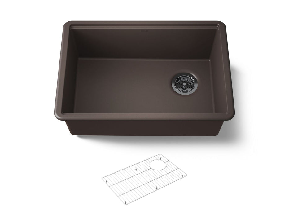 KOHLER K-33713 Billings 27" undermount single-bowl kitchen sink, matte brown