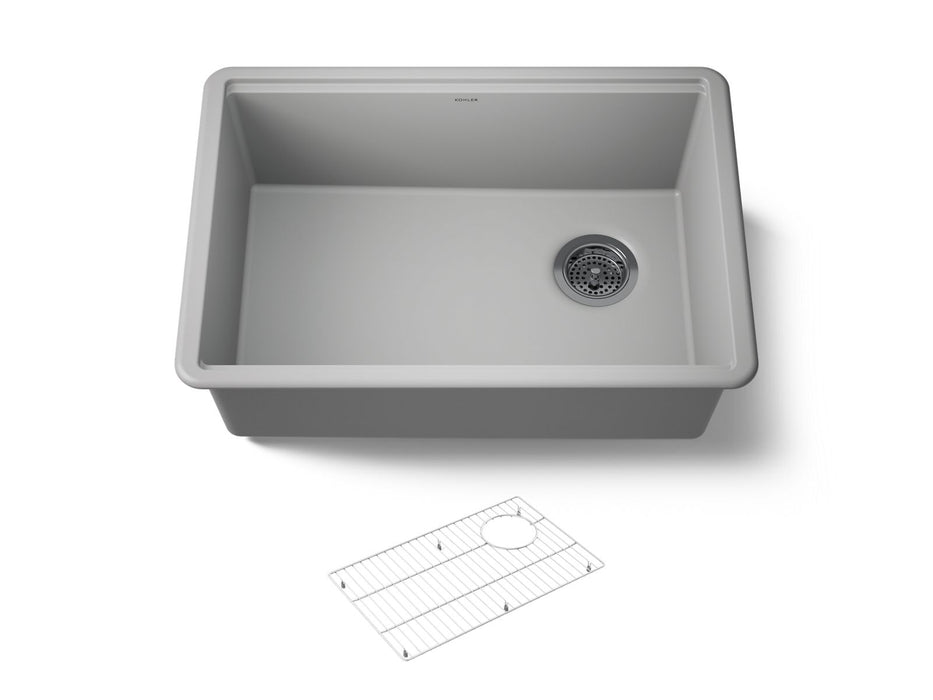 KOHLER K-33713 Billings 27" undermount single-bowl kitchen sink, matte grey
