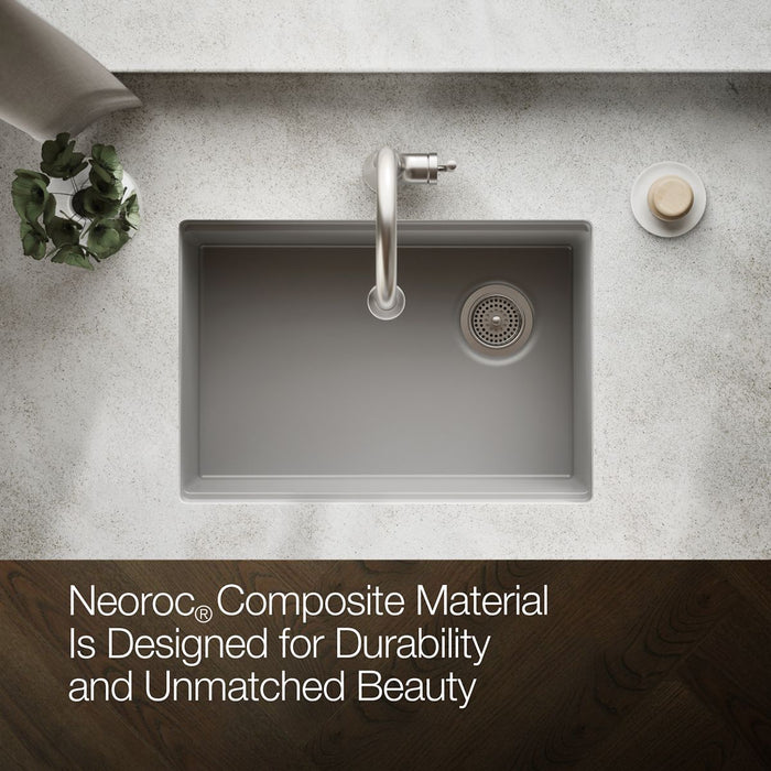 KOHLER K-33713 Billings 27" undermount single-bowl kitchen sink, matte grey - view 3