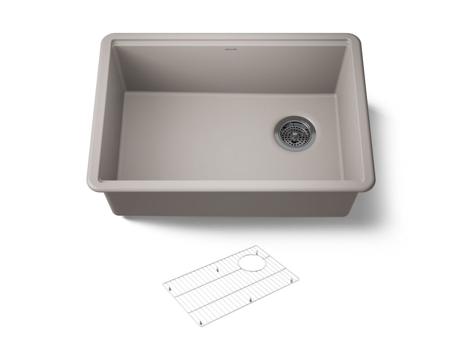 KOHLER K-33713 Billings 27" undermount single-bowl kitchen sink, matte taupe