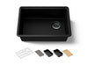 KOHLER K-33713-PC Billings 27" undermount single-bowl workstation kitchen sink, matte black
