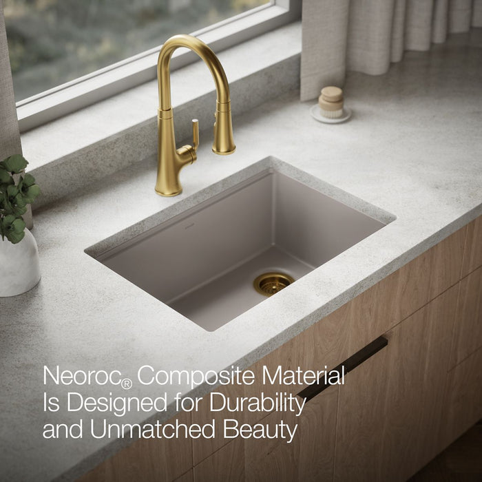 KOHLER K-33713-PC Billings 27" undermount single-bowl workstation kitchen sink, matte taupe - view 4