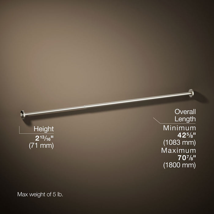KOHLER K-33810 Elate Shower rod, brushed stainless - view 5