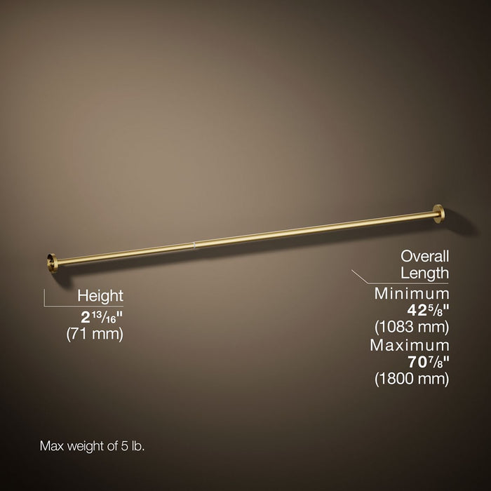 KOHLER K-33810 Elate Shower rod, vibrant brushed moderne brass - view 5