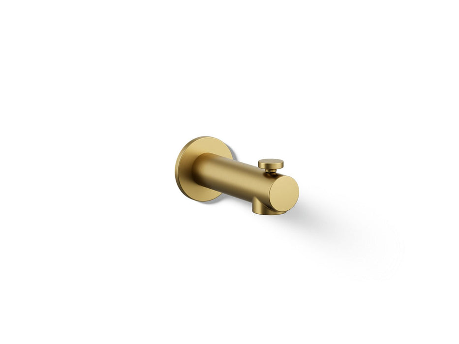KOHLER K-33966 Elate Wall-mount bath spout with diverter, vibrant brushed moderne brass
