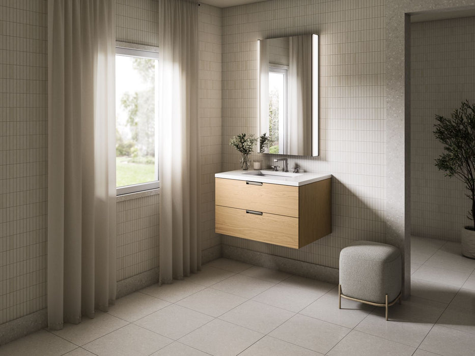 KOHLER K-34654 Maxstow 30" wall-hung bathroom vanity cabinet with sink and quartz top