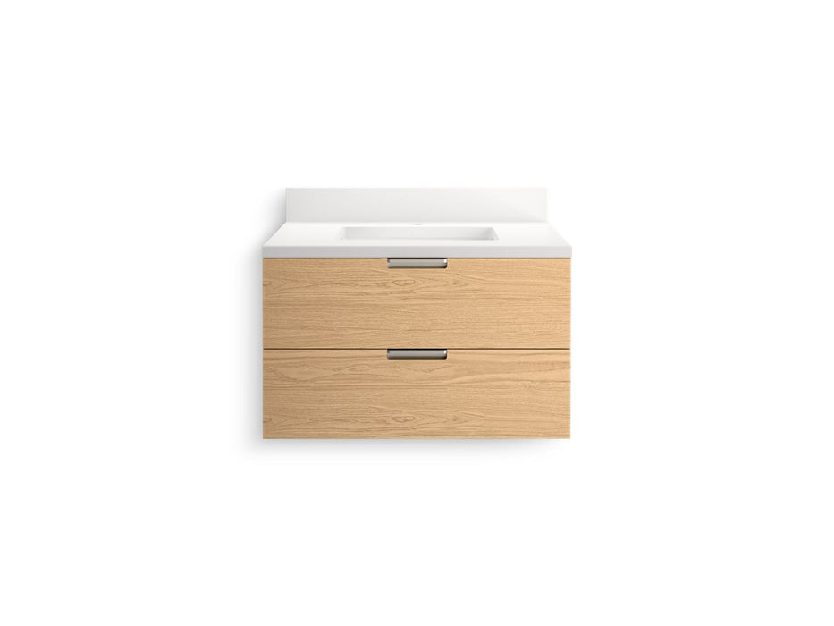 KOHLER K-34654 Maxstow 30" wall-hung bathroom vanity cabinet with sink and quartz top