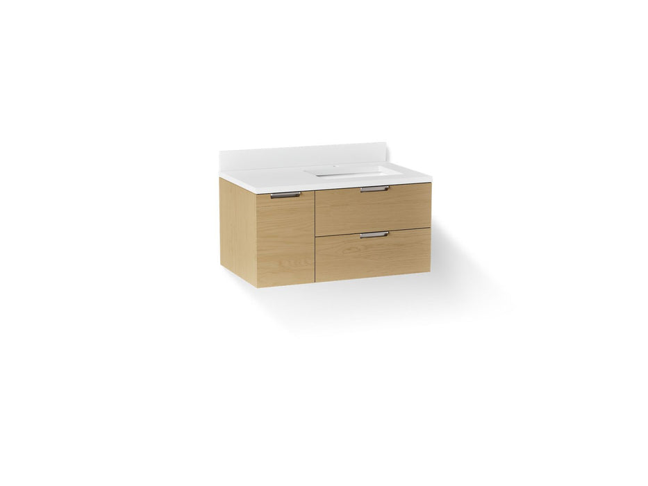 KOHLER K-34655 Maxstow 36" wall-hung bathroom vanity cabinet with sink and quartz top