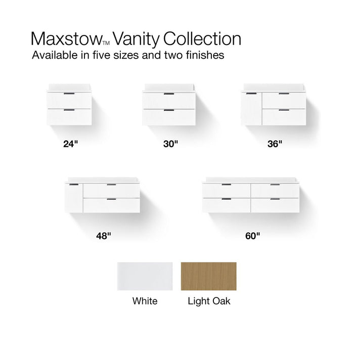 KOHLER K-34655 Maxstow 36" wall-hung bathroom vanity cabinet with sink and quartz top