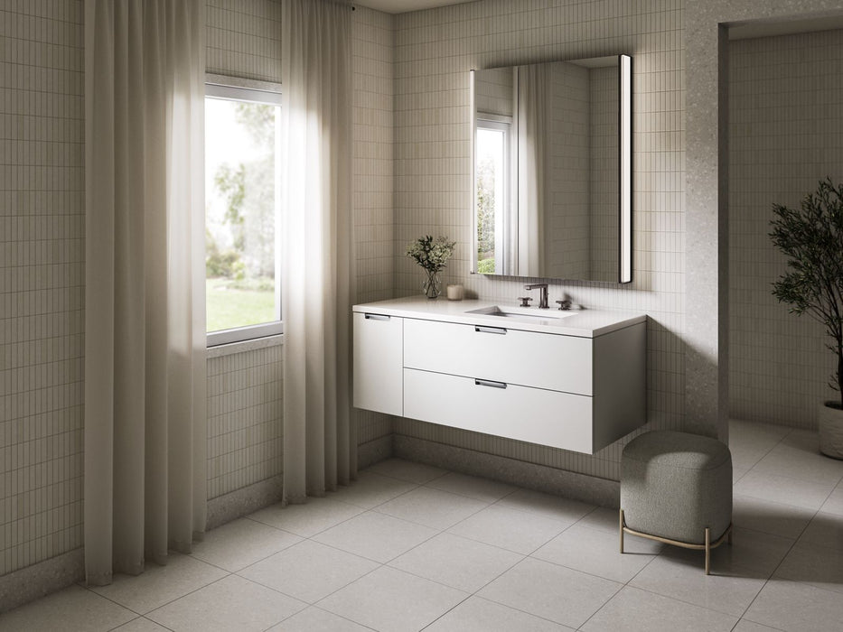 KOHLER K-34656 Maxstow 48" wall-hung bathroom vanity cabinet with sink and quartz top
