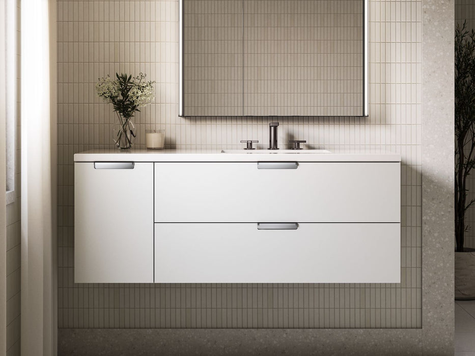 KOHLER K-34656 Maxstow 48" wall-hung bathroom vanity cabinet with sink and quartz top