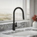 KOHLER K-34906 Elate Pull-down Kitchen Sink Faucet with Two-function Sprayhead, Matte Black - Shows close up detail of produc